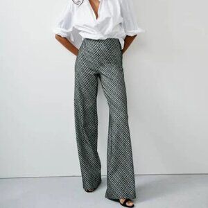 Black and White Checkered Women's Pants
